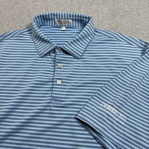 Peter Millar Summer Comfort Polo Shirt Mens Extra Large Blue Stripes Performance